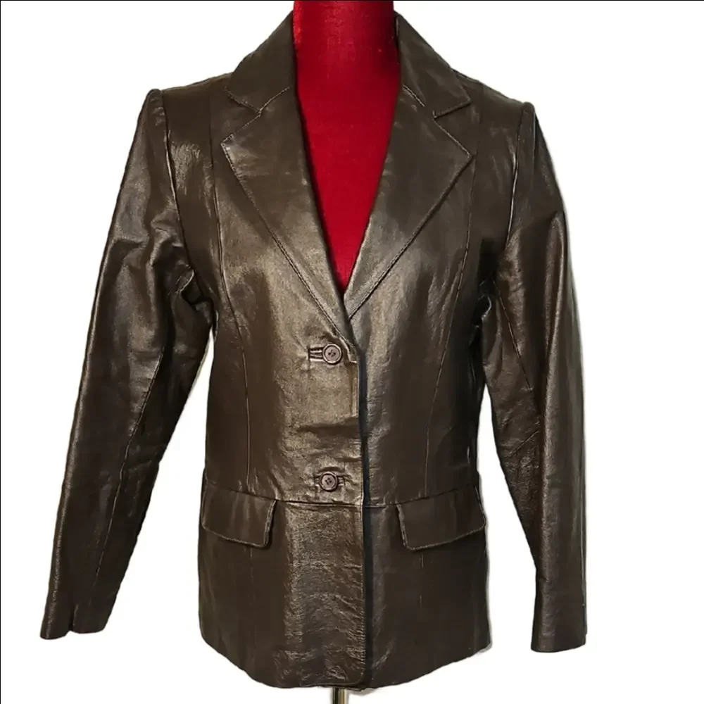Women's Sable Brown Leather Jacket Size 8